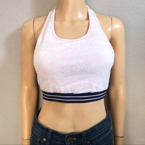 Fabletics Brynn Sports Bra Pink Floral Jacquard